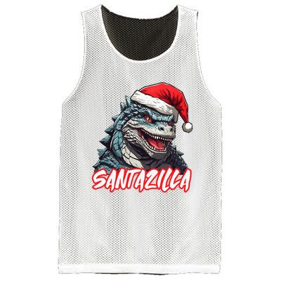 Santazilla Japanese Monster Kaiju Christmas Mesh Reversible Basketball Jersey Tank