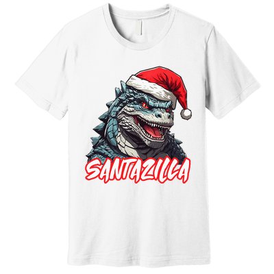 Santazilla Japanese Monster Kaiju Christmas Premium T-Shirt