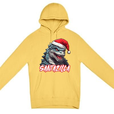 Santazilla Japanese Monster Kaiju Christmas Premium Pullover Hoodie