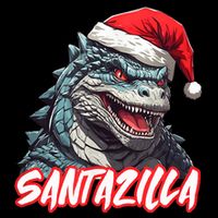 Santazilla Japanese Monster Kaiju Christmas Cooling Performance Crew T-Shirt