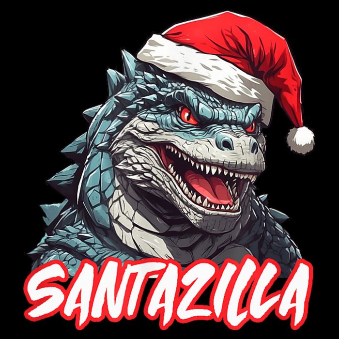 Santazilla Japanese Monster Kaiju Christmas Cooling Performance Crew T-Shirt