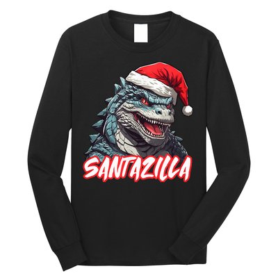 Santazilla Japanese Monster Kaiju Christmas Long Sleeve Shirt