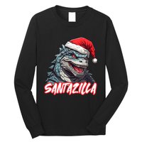 Santazilla Japanese Monster Kaiju Christmas Long Sleeve Shirt