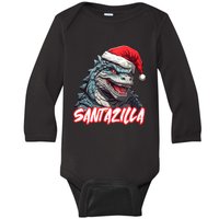 Santazilla Japanese Monster Kaiju Christmas Baby Long Sleeve Bodysuit