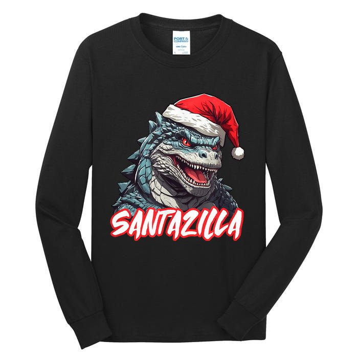 Santazilla Japanese Monster Kaiju Christmas Tall Long Sleeve T-Shirt