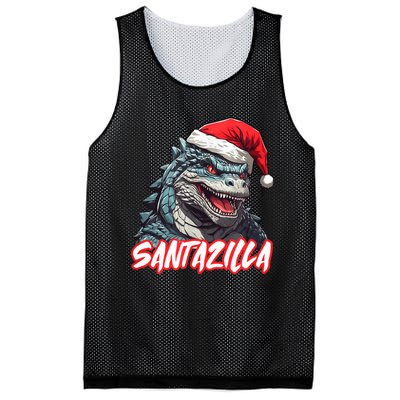 Santazilla Japanese Monster Kaiju Christmas Mesh Reversible Basketball Jersey Tank