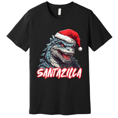 Santazilla Japanese Monster Kaiju Christmas Premium T-Shirt