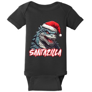 Santazilla Japanese Monster Kaiju Christmas Baby Bodysuit