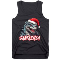 Santazilla Japanese Monster Kaiju Christmas Tank Top