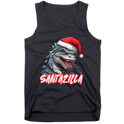 Santazilla Japanese Monster Kaiju Christmas Tank Top