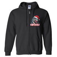 Santazilla Japanese Monster Kaiju Christmas Full Zip Hoodie