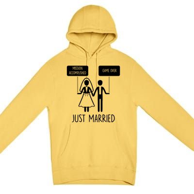 Sayings Just Married Game Over Bride Premium Pullover Hoodie