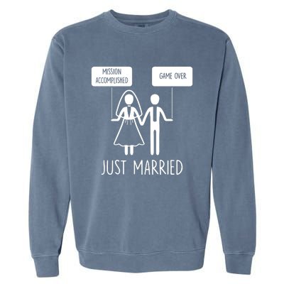 Sayings Just Married Game Over Bride Garment-Dyed Sweatshirt