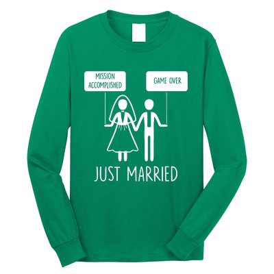 Sayings Just Married Game Over Bride Long Sleeve Shirt