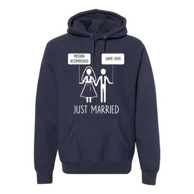 Sayings Just Married Game Over Bride Premium Hoodie