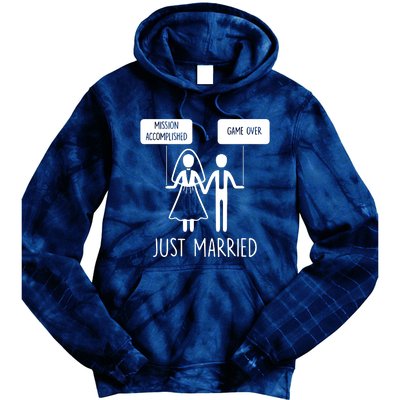 Sayings Just Married Game Over Bride Tie Dye Hoodie