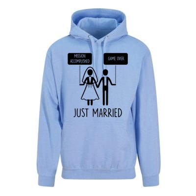 Sayings Just Married Game Over Bride Unisex Surf Hoodie