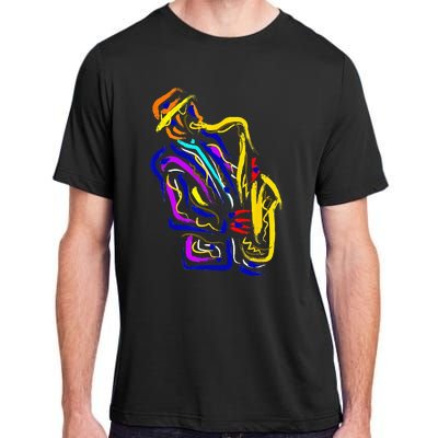 Saxophonist Jazz Musician Gift Idea Saxophone Adult ChromaSoft Performance T-Shirt