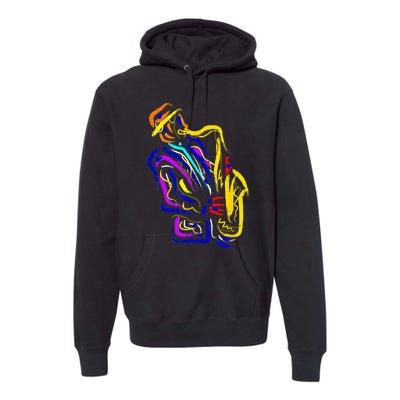 Saxophonist Jazz Musician Gift Idea Saxophone Premium Hoodie