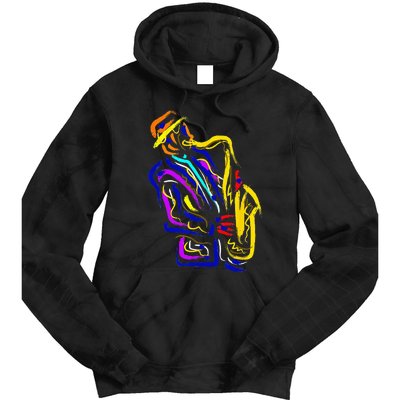 Saxophonist Jazz Musician Gift Idea Saxophone Tie Dye Hoodie