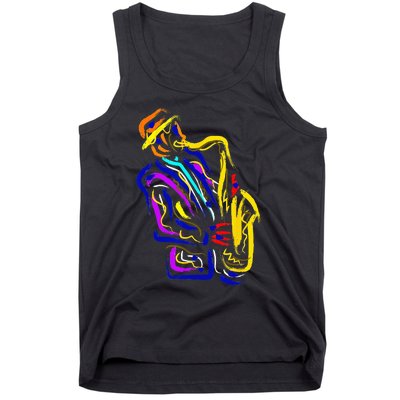 Saxophonist Jazz Musician Gift Idea Saxophone Tank Top