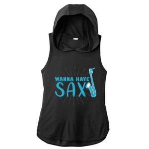 Saxophone Jazz Musician Funny Gift Sax Saxophonist Gift Ladies PosiCharge Tri-Blend Wicking Draft Hoodie Tank