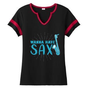 Saxophone Jazz Musician Funny Gift Sax Saxophonist Gift Ladies Halftime Notch Neck Tee