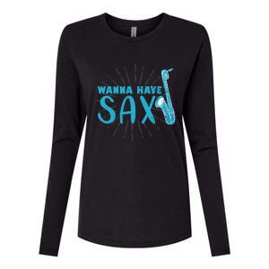 Saxophone Jazz Musician Funny Gift Sax Saxophonist Gift Womens Cotton Relaxed Long Sleeve T-Shirt