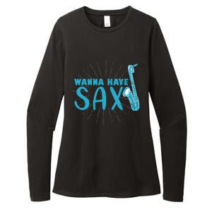 Saxophone Jazz Musician Funny Gift Sax Saxophonist Gift Womens CVC Long Sleeve Shirt