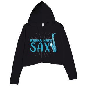 Saxophone Jazz Musician Funny Gift Sax Saxophonist Gift Crop Fleece Hoodie