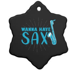 Saxophone Jazz Musician Funny Gift Sax Saxophonist Gift Ceramic Star Ornament