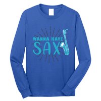 Saxophone Jazz Musician Funny Gift Sax Saxophonist Gift Long Sleeve Shirt