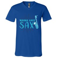 Saxophone Jazz Musician Funny Gift Sax Saxophonist Gift V-Neck T-Shirt