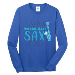 Saxophone Jazz Musician Funny Gift Sax Saxophonist Gift Tall Long Sleeve T-Shirt