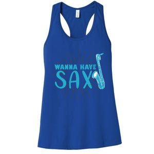 Saxophone Jazz Musician Funny Gift Sax Saxophonist Gift Women's Racerback Tank