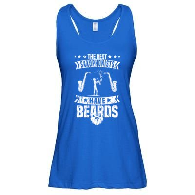 Saxophone Jazz Musician Beard Gift Sax Saxophonist Great Gift Ladies Essential Flowy Tank