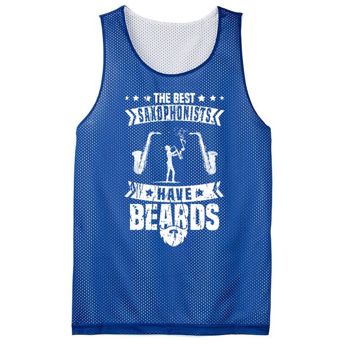 Saxophone Jazz Musician Beard Gift Sax Saxophonist Great Gift Mesh Reversible Basketball Jersey Tank