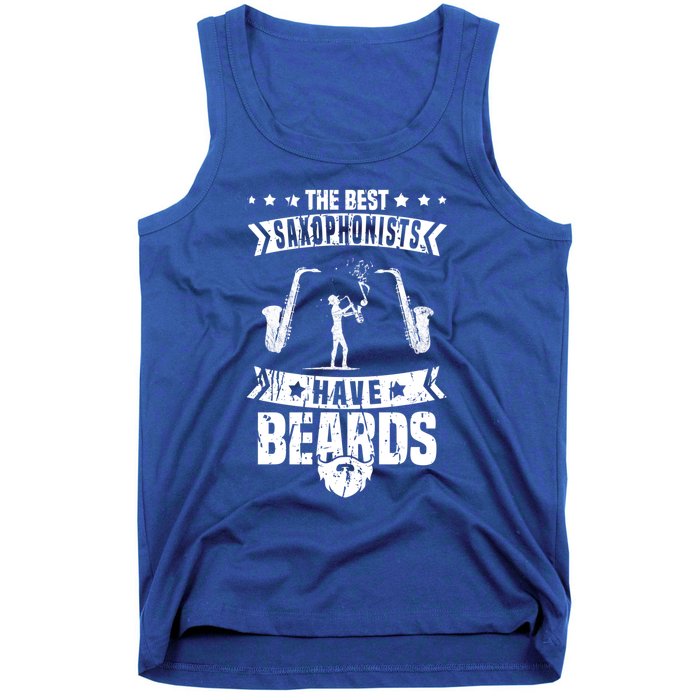 Saxophone Jazz Musician Beard Gift Sax Saxophonist Great Gift Tank Top