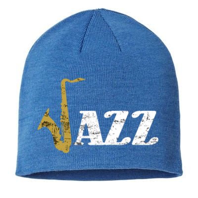 Saxophone Jazz Musician Dad Gift Fathers Day Sax Cool Gift Sustainable Beanie