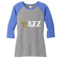 Saxophone Jazz Musician Dad Gift Fathers Day Sax Cool Gift Women's Tri-Blend 3/4-Sleeve Raglan Shirt