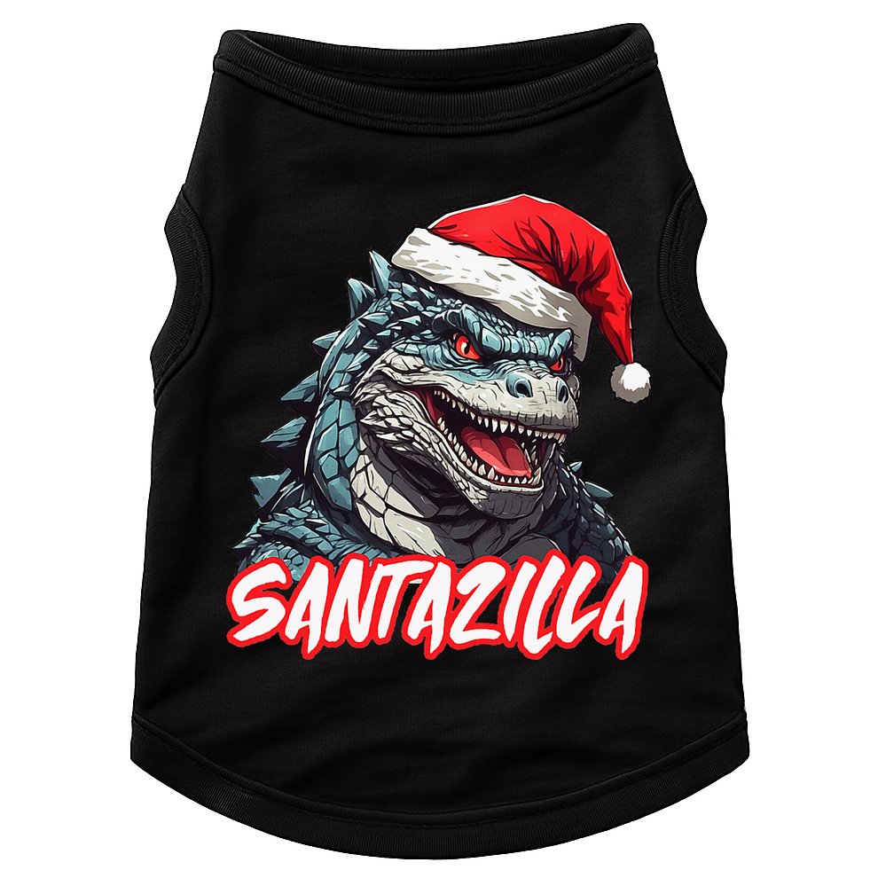 Santazilla Japanese Monster Kaiju Christmas Doggie Tank