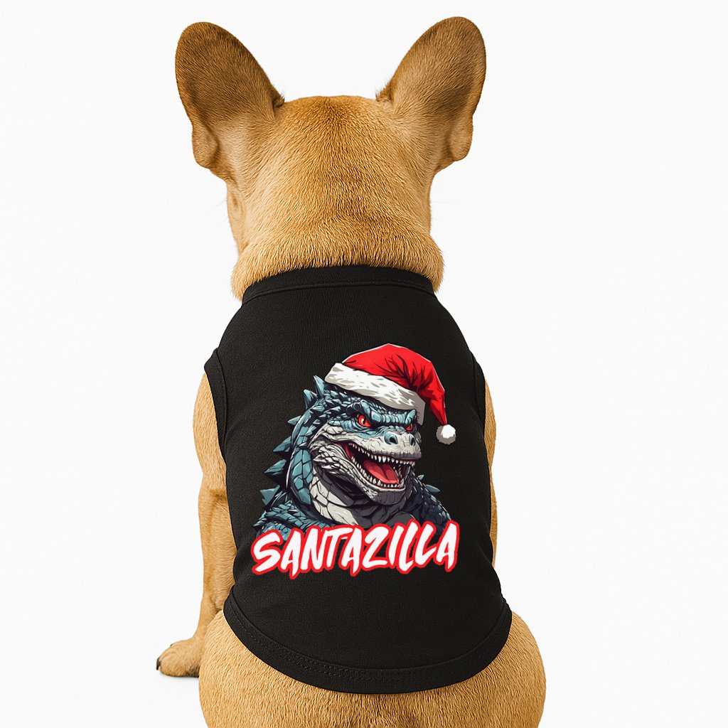 Santazilla Japanese Monster Kaiju Christmas Doggie Tank