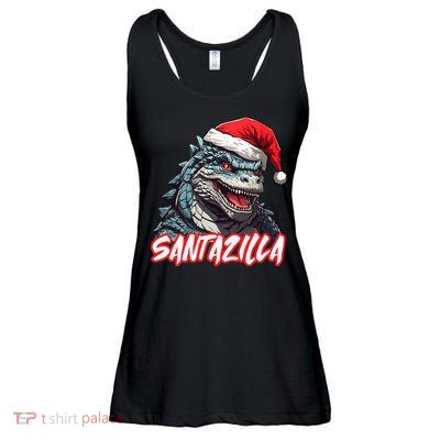 Santazilla Japanese Monster Kaiju Christmas Ladies Essential Flowy Tank