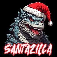 Santazilla Japanese Monster Kaiju Christmas Flatbill Hat