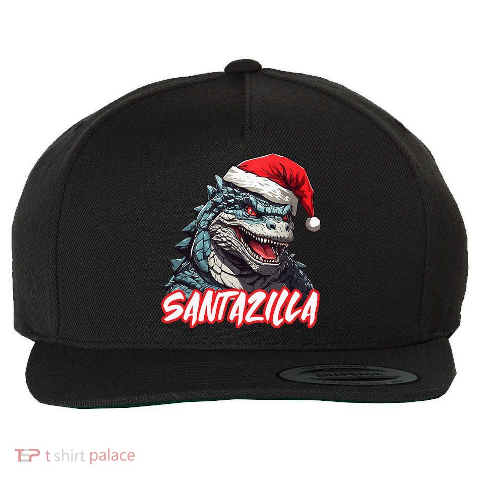 Santazilla Japanese Monster Kaiju Christmas Wool Snapback Cap