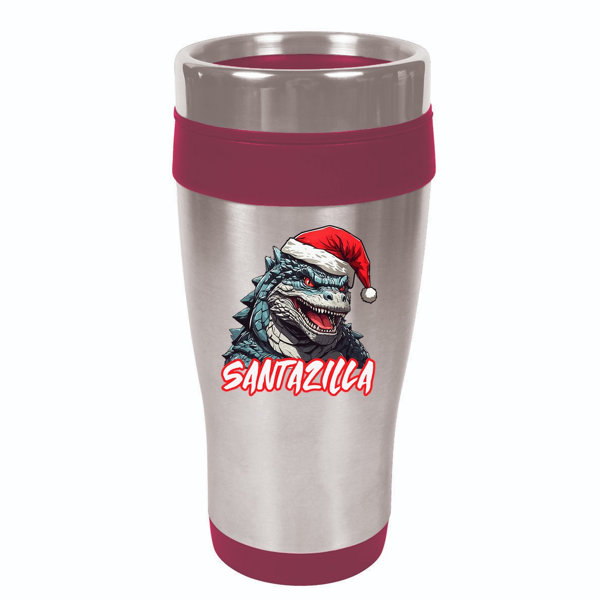 Santazilla Japanese Monster Kaiju Christmas 16oz Travel Tumbler