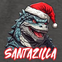 Santazilla Japanese Monster Kaiju Christmas Vector Backpack