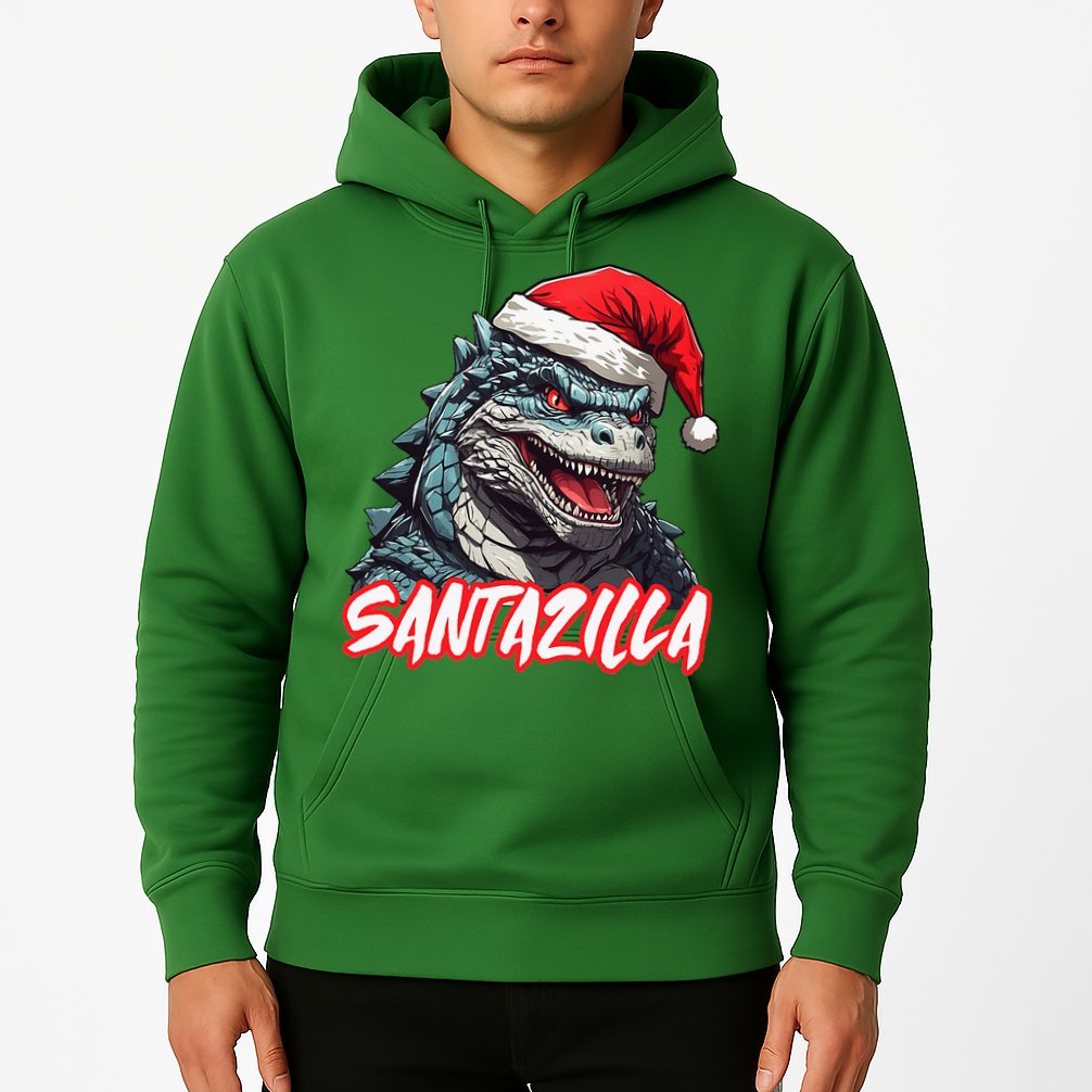 Santazilla Japanese Monster Kaiju Christmas Hoodie