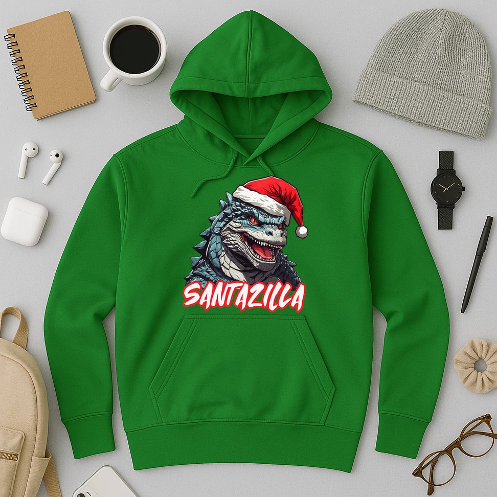Santazilla Japanese Monster Kaiju Christmas Hoodie