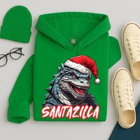 Santazilla Japanese Monster Kaiju Christmas Hoodie
